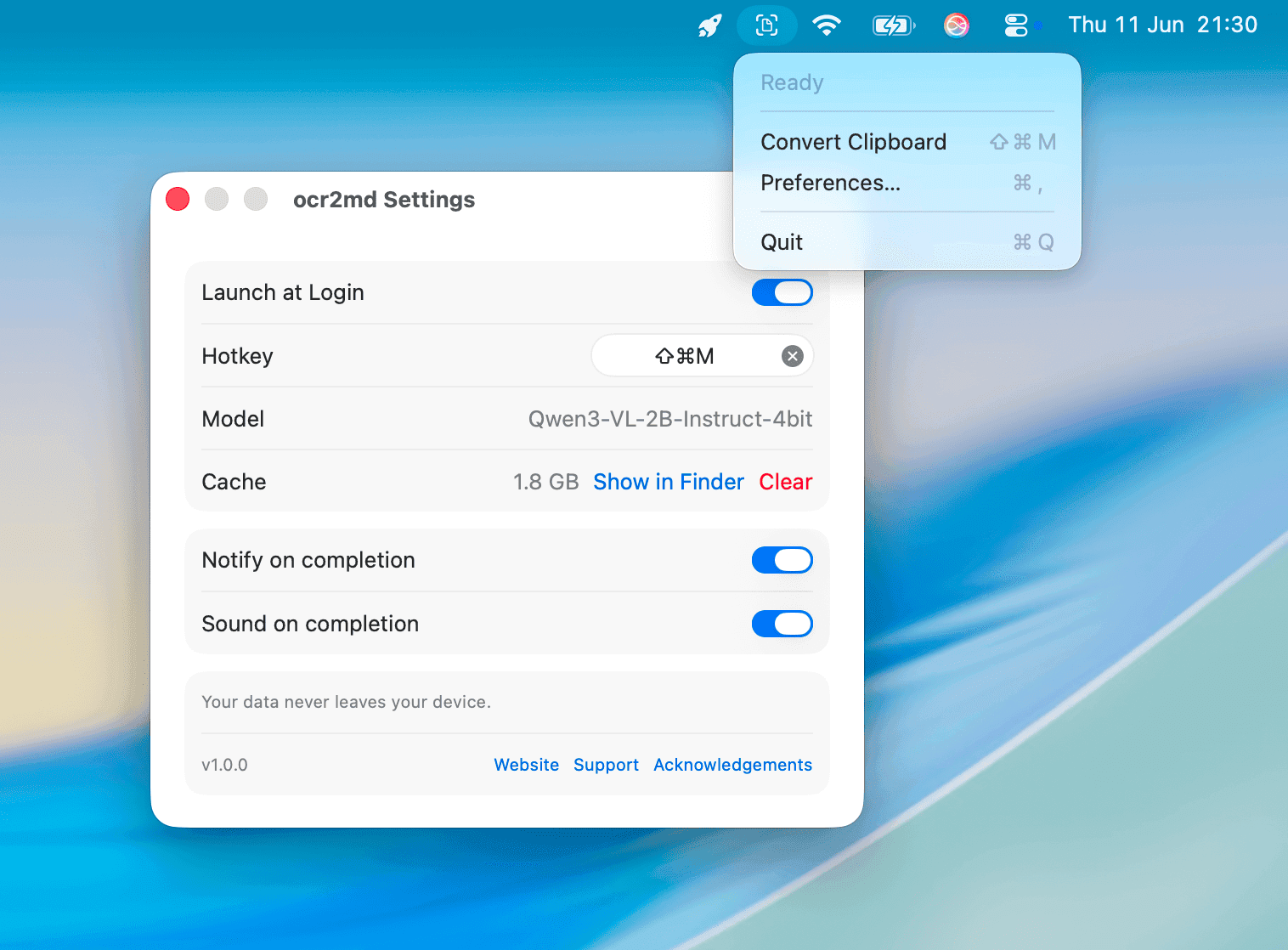 Screenshot of ocr2md